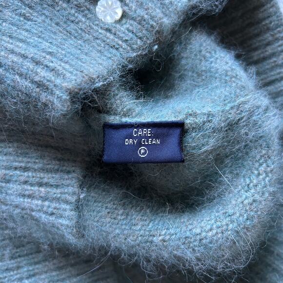 Ralph Lauren Sage Green Fair Isle Rabbits Hair/Lambs Wool Cardigan Size Small - Picture 8 of 8